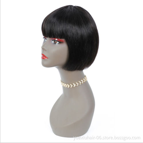 Bob Human Hair Natural Black 8-14 Inch Silky Straight Peruvian Short Bob Wigs Lace Front